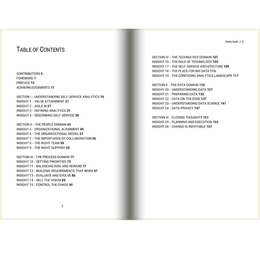 Think Fast! The insight you need to compete and win with Self - Service Analytics - The Sanderson Press Store